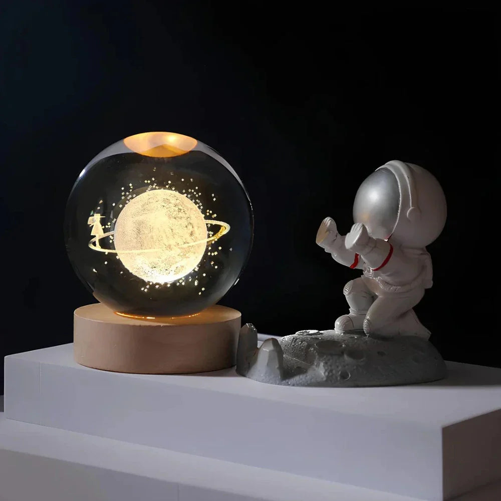 Kristallen Bol 3D Gegraveerd Celestia Decoratie