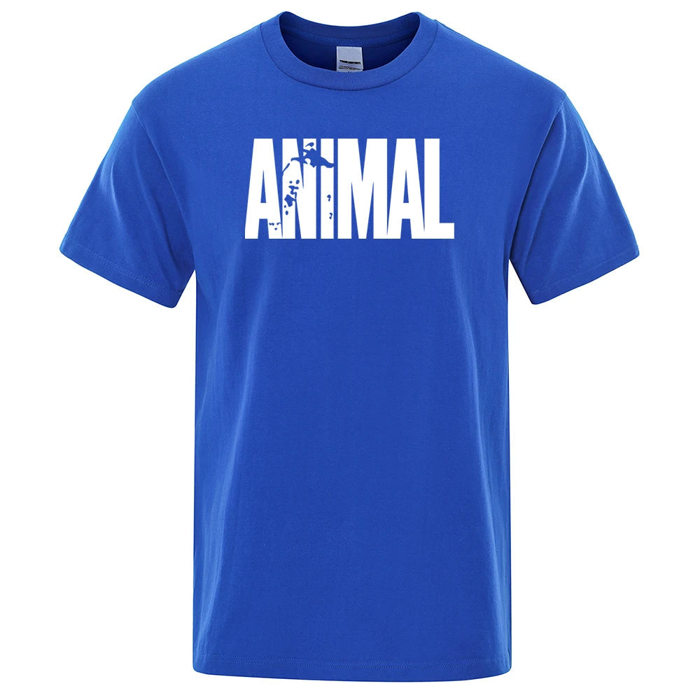 T-Shirt Mannen Dierenprint Casual Kleding