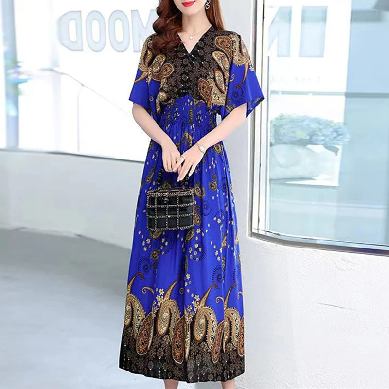 Maxi Jurk Zomerjurk Retro Stijl Casual Dameskleding