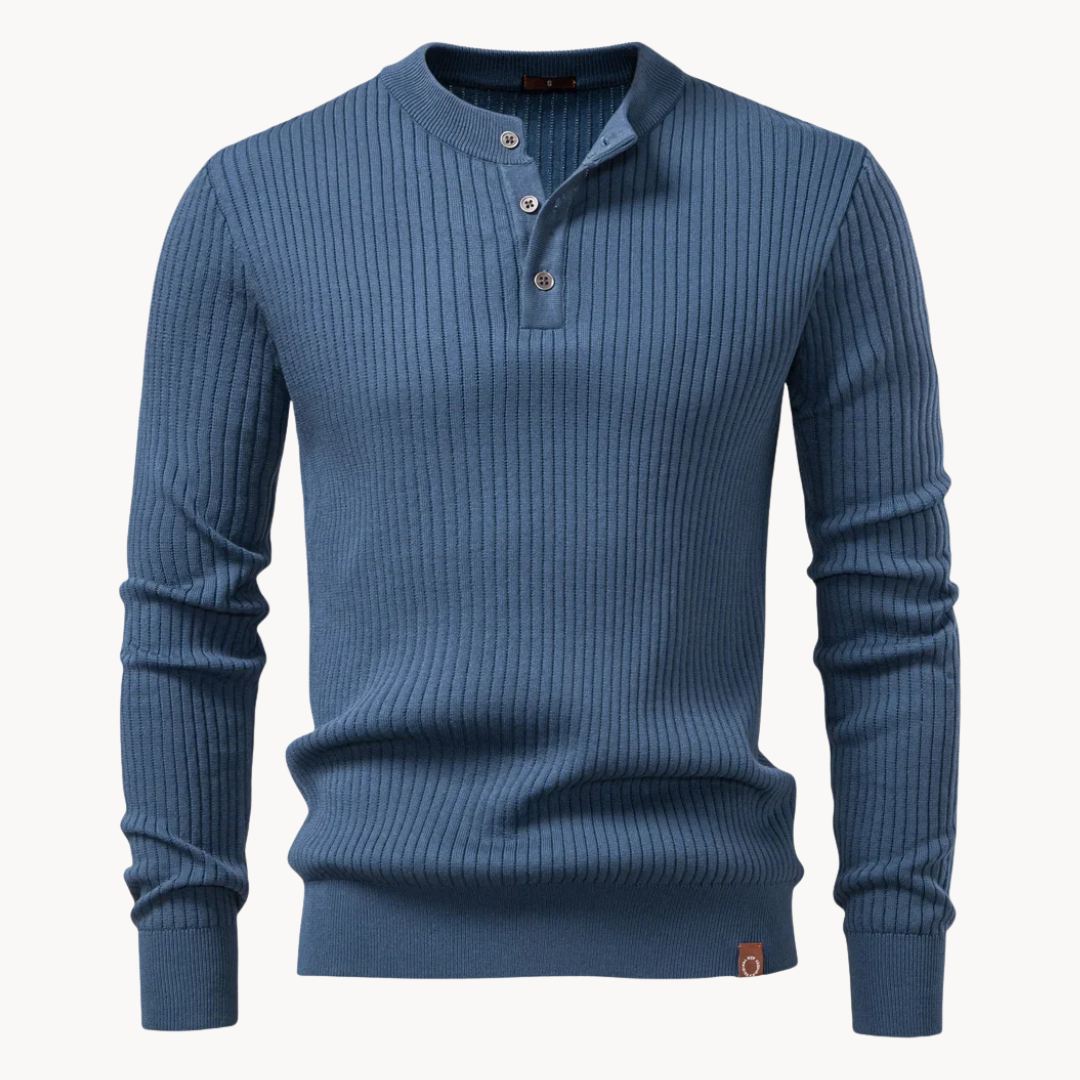 Stanton Ribgebreide Henley – Verfijnd & Comfortabel