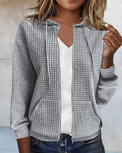 Damesvest Met Zakken en Trekkoord Comfortabel Casual