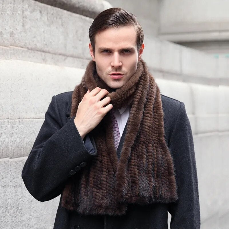 Gebreide Sjaal Warm en Stijlvol Nertsbont Look
