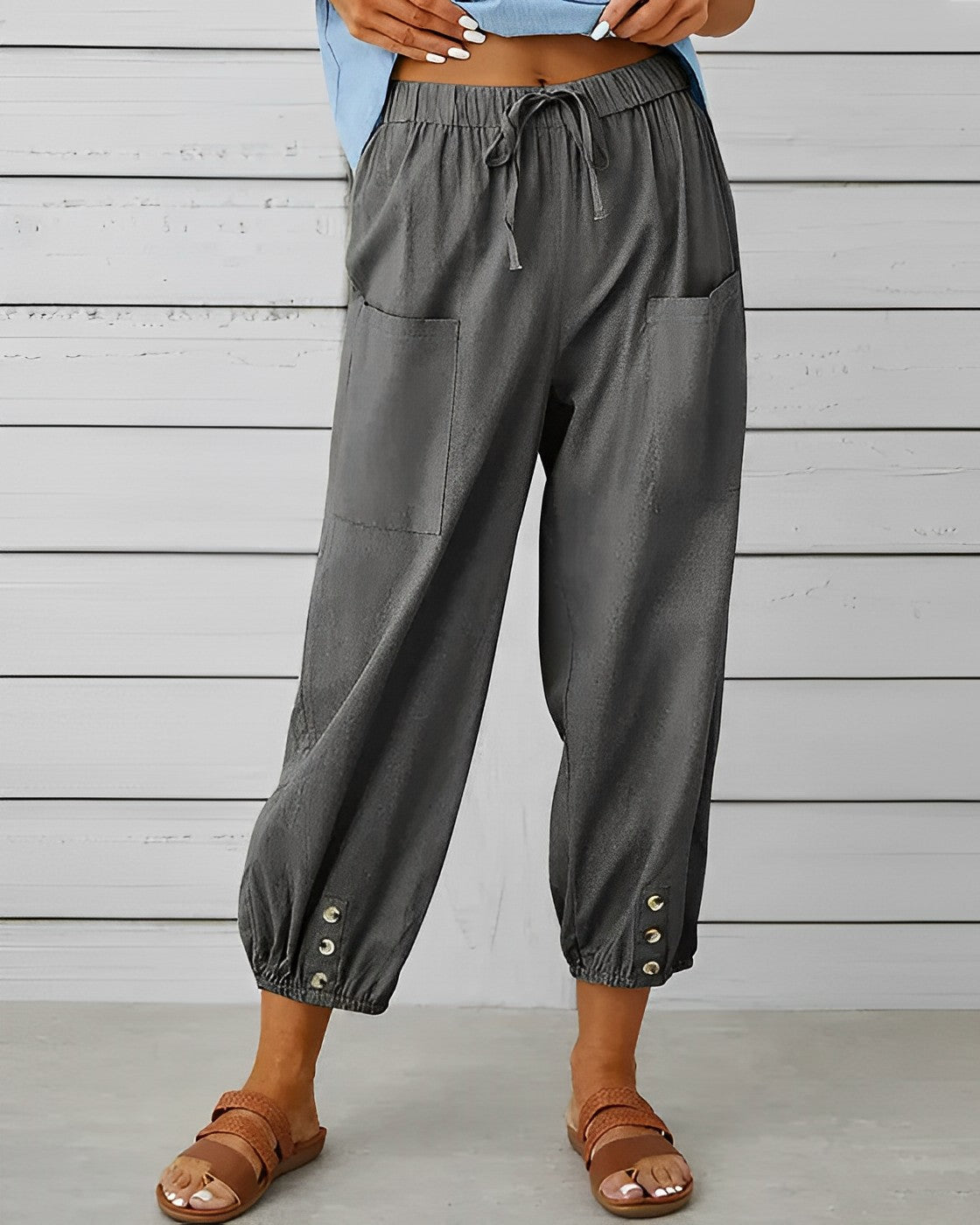 Wijde Hoge Taille Broek Comfortabel Zwart