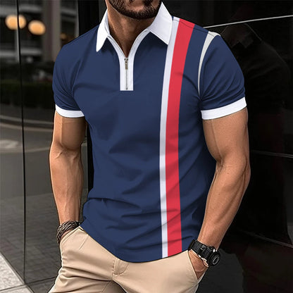 Plus Size Polo Shirt Gestreept Stijlvol voor Mannen