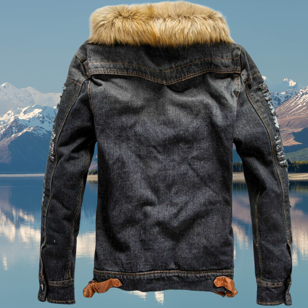 Dikke Spijkerjas Chic Designer Stijl
