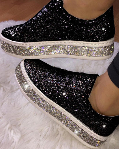 Glitter Dames Sneakers Plateau Sienna Stijlvol