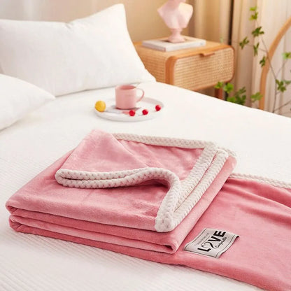 Zachte Fleece Deken Roze Warm voor Bank en Bed