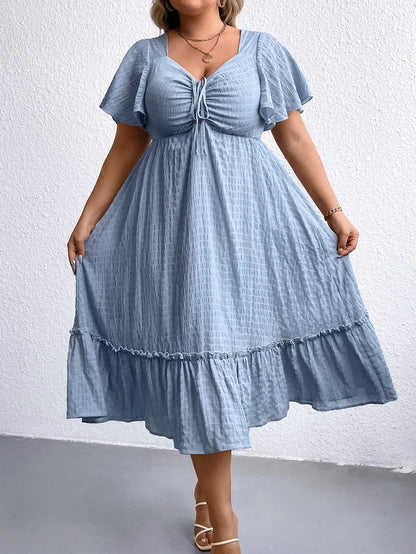 Plus-Size Zomerjurk Vintage Stijl Vrouwelijk