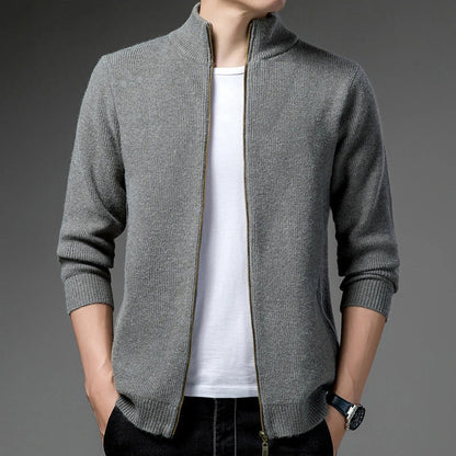 Herense Autumn Vest - Donkere Slimfit Trui Vest met Rits