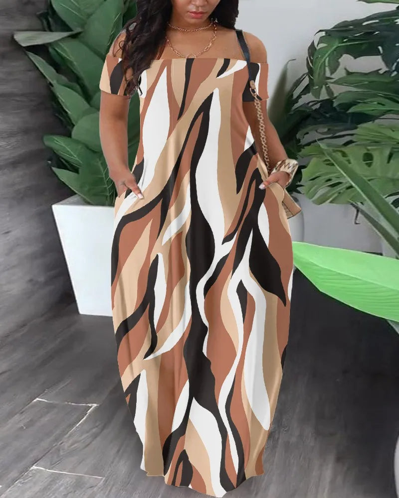 Plus-Size Safari Jurk Kleurrijk en Stijlvol