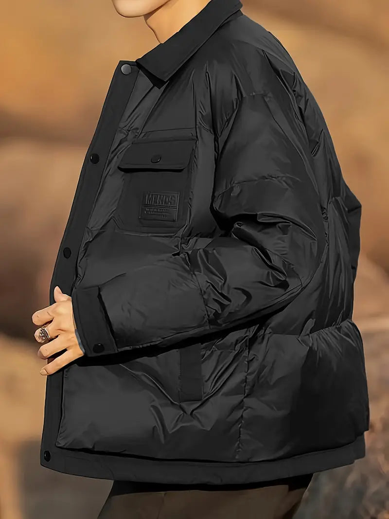 Herenshirtjas Gewatteerd Warm Minimalistisch Design - Mode Vibes