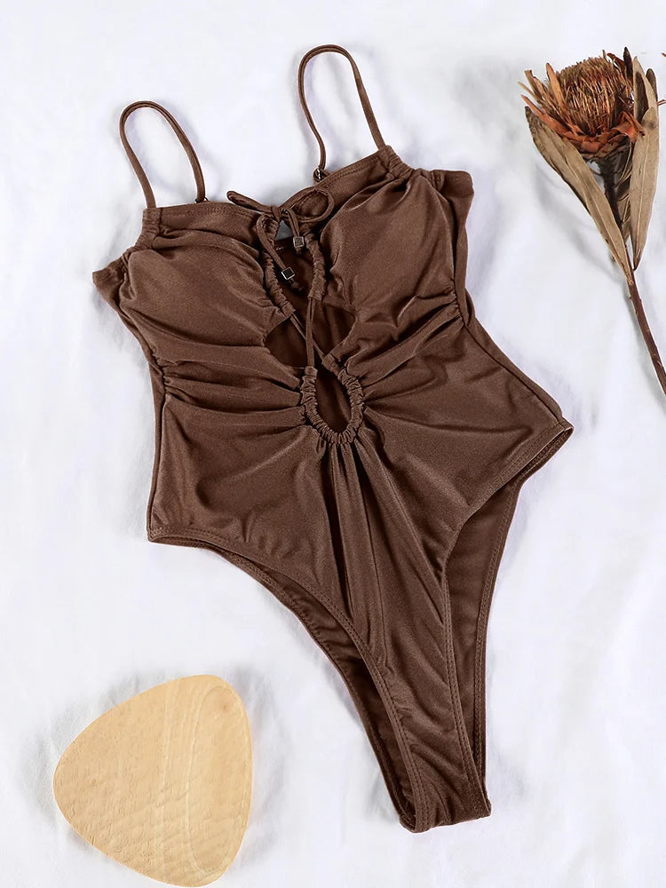 Trendy Badpak Effen Stof voor Vrouw