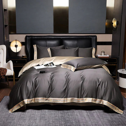 Satijnen Beddengoed Set Geborduurd Luxury Stof