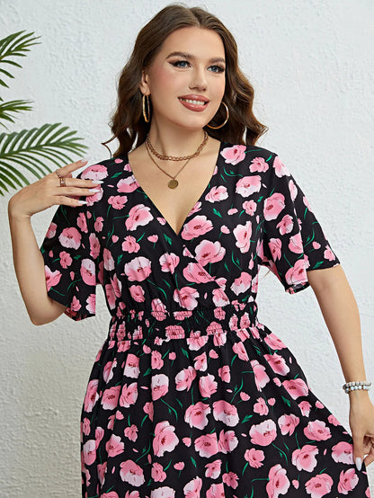 Plus-Size Zomerjurk Vrolijke Floral Print