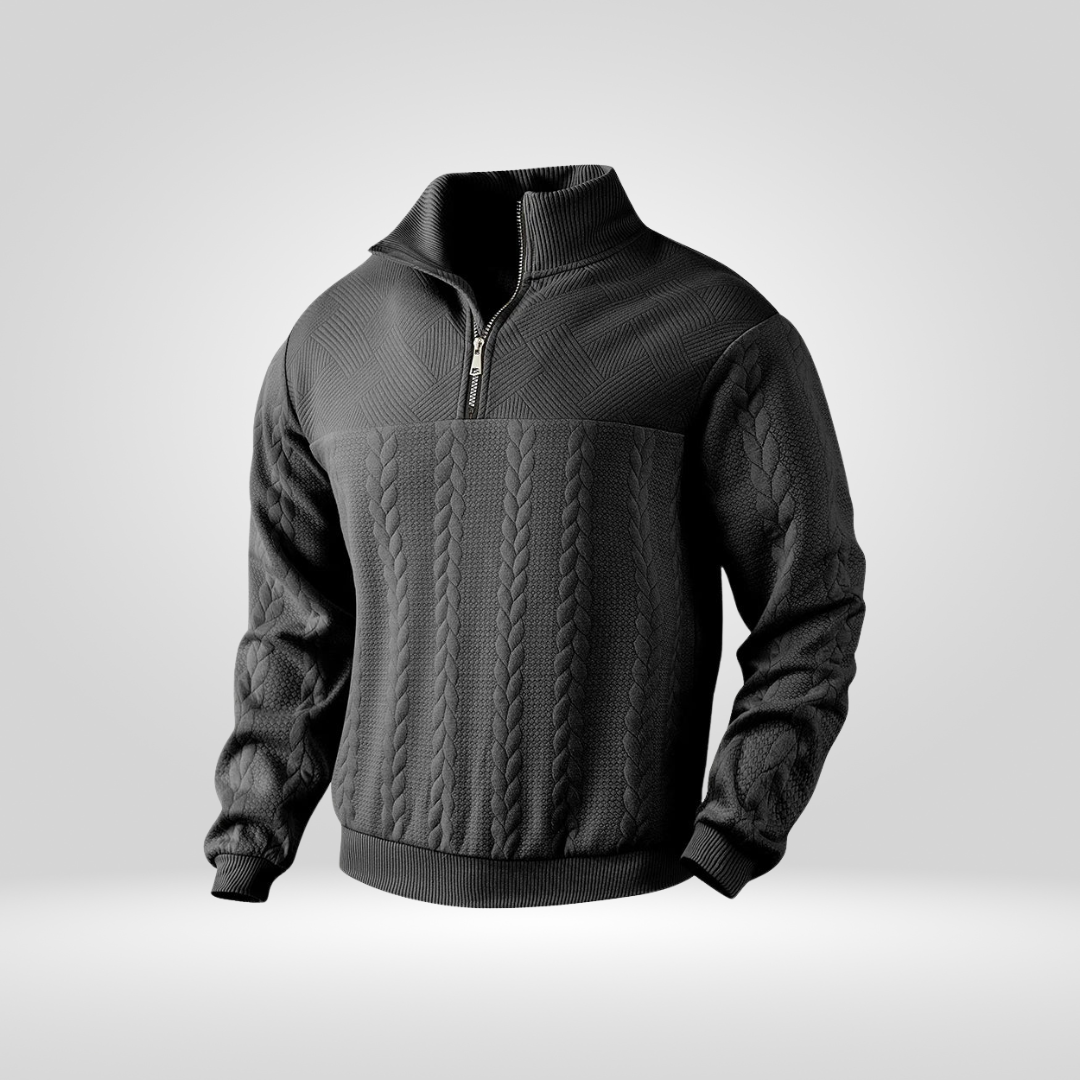 Heren Trui Half-Zip met Henry Kraag Stijlvol en Comfortabel