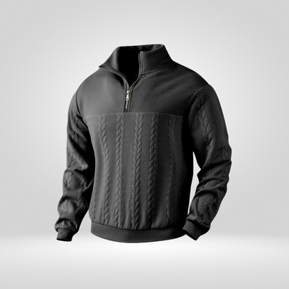 Heren Trui Half-Zip met Henry Kraag Stijlvol en Comfortabel