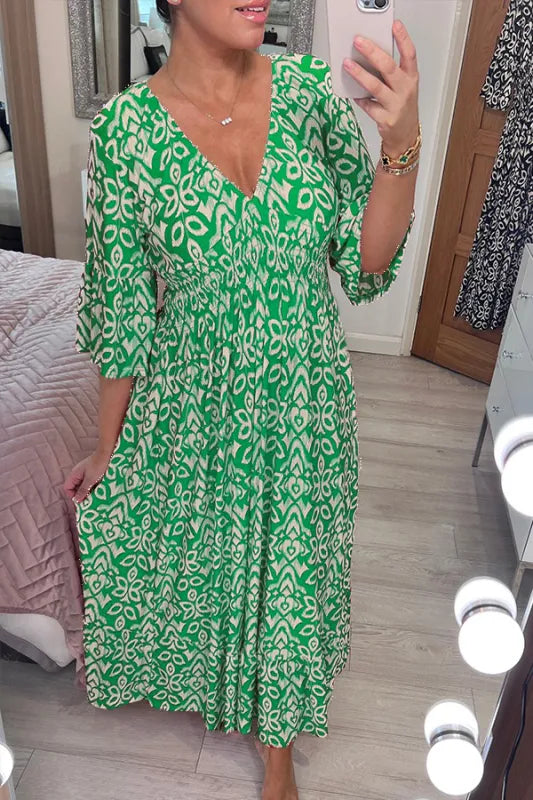 Sérène Bohemian V-hals maxi-jurk