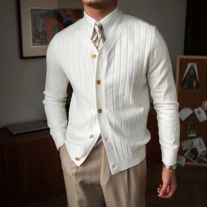 Gebreid Vest Mannen Stijlvol Slim Fit Design - Mode Vibes