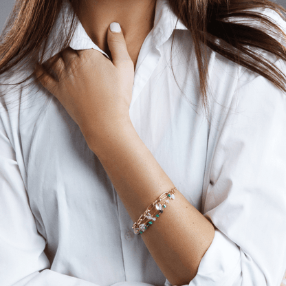 Turkoois Armband met Opaal Edelsteen Gelaagd