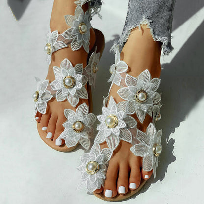 Dames Sandalen Bloemenmotief Zomerschoenen