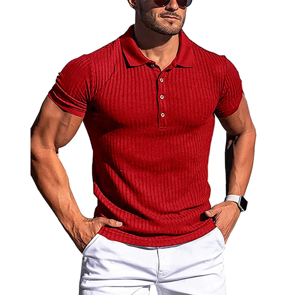 Gestreept Poloshirt voor Mannen Trendy en Stijlvol