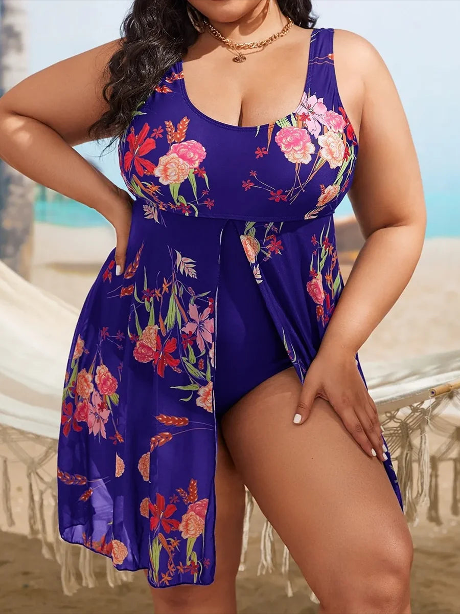 Plus-Size Badpak Tropisch Tropical Print Dame