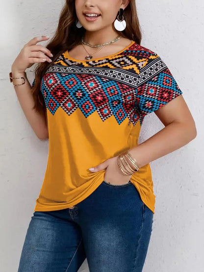 Plus-Size T-Shirt Vrouw Casual Katoen