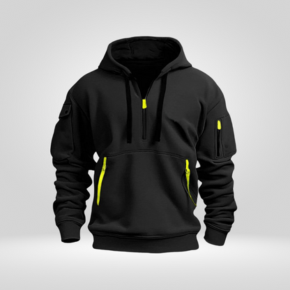 Heren Hoodie Half Zip – Comfortabele Jogging Trui met Zakken
