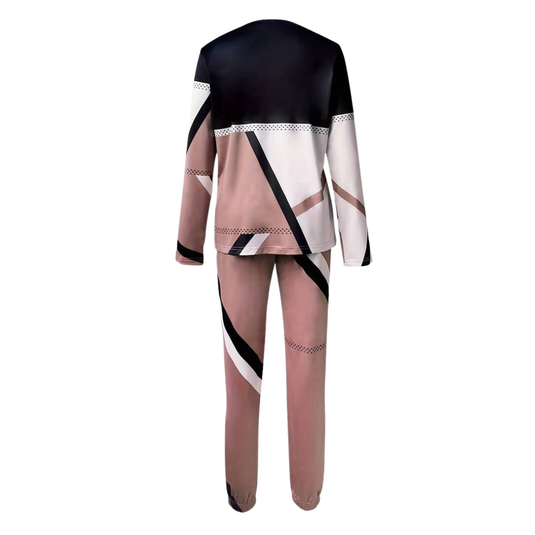 2-delig Set Lange Broek en O-hals Top voor Vrouw