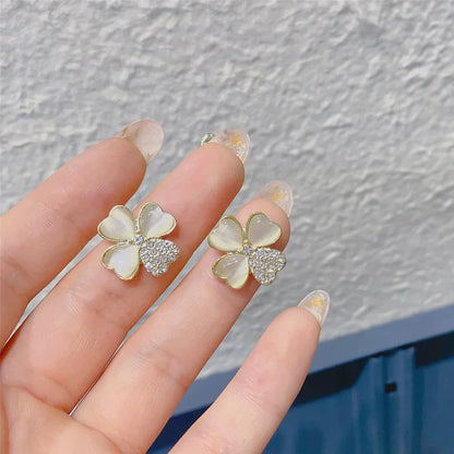 Klavertje Vier Oorbellen Geluksbrenger Elegante Oorhangers