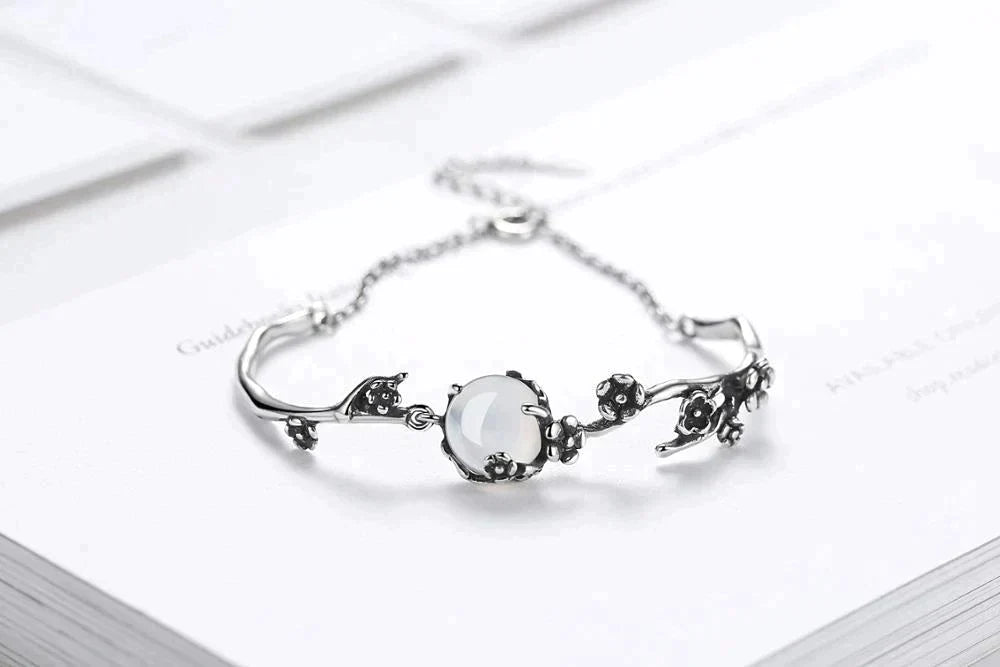 Zilveren Armband met Maansteen Edelsteen Sierarmband