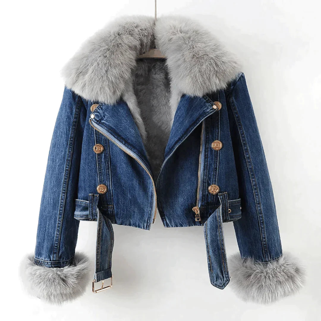 Elegante Bontjas Denim Look