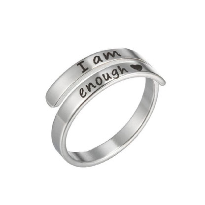 Zilveren Ring Motivatie I Am Enough Zelfvertrouwen