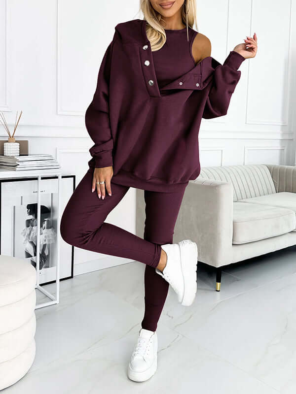 Dames Hoodieset met Fleece – Comfortabele Trui met Capuchon en Broek