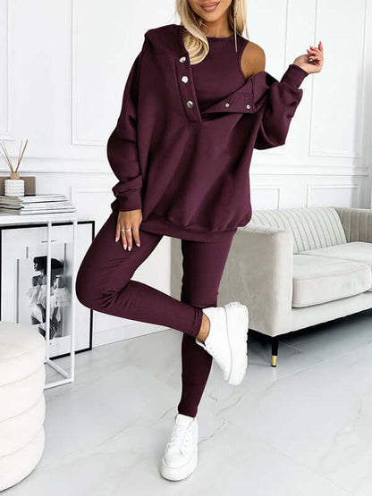 Dames Hoodieset met Fleece – Comfortabele Trui met Capuchon en Broek