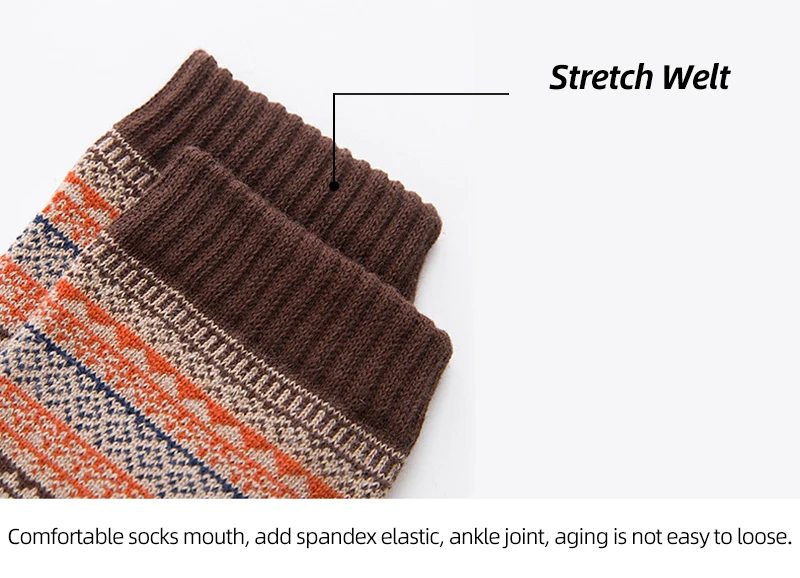 Warme Retro Sokken Set van Wol met Stijlvol Design