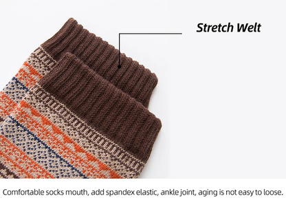 Warme Retro Sokken Set van Wol met Stijlvol Design
