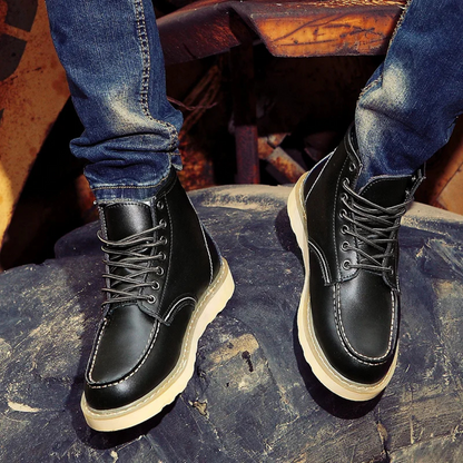 Vintage Heren Veterboots met Stevig Ontwerp