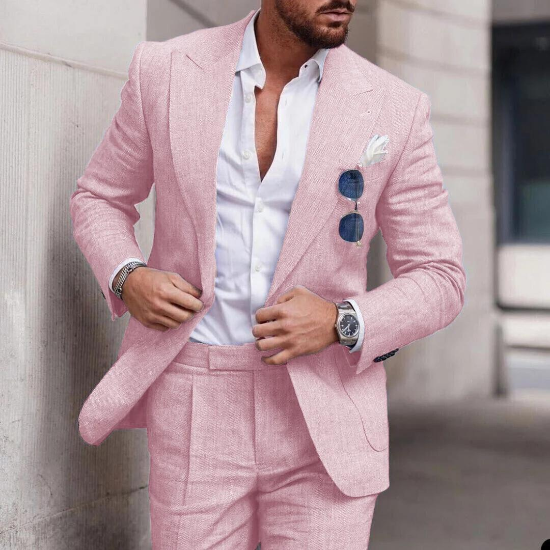 Heren Strandpak Linnen 2-Delig Zomerkleding Caden