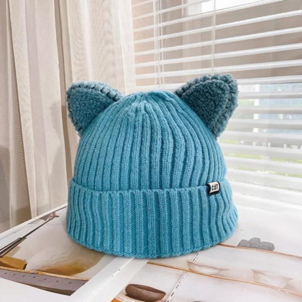 Kattenmuts Gebreid Warm met Oren