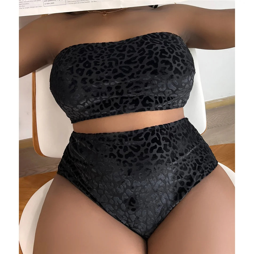 Plus-Size Bikini Sexy Stijlvol zwart