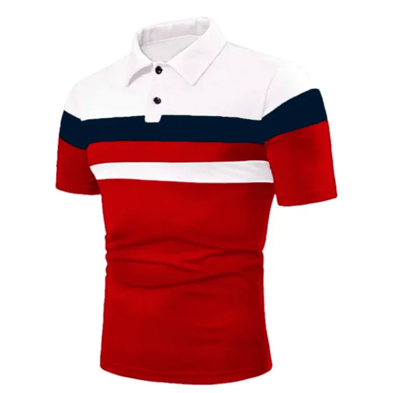 Plus Size Polo Shirt Gestreept Stijlvol voor Mannen