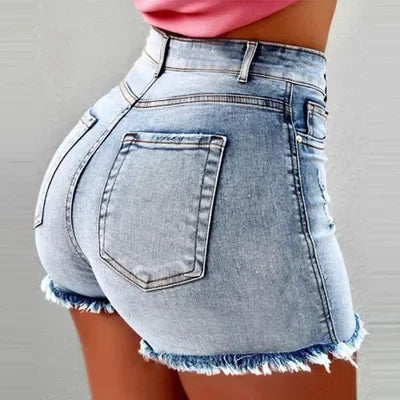 Plus Size Denim Short Zomerse Casual Stijl
