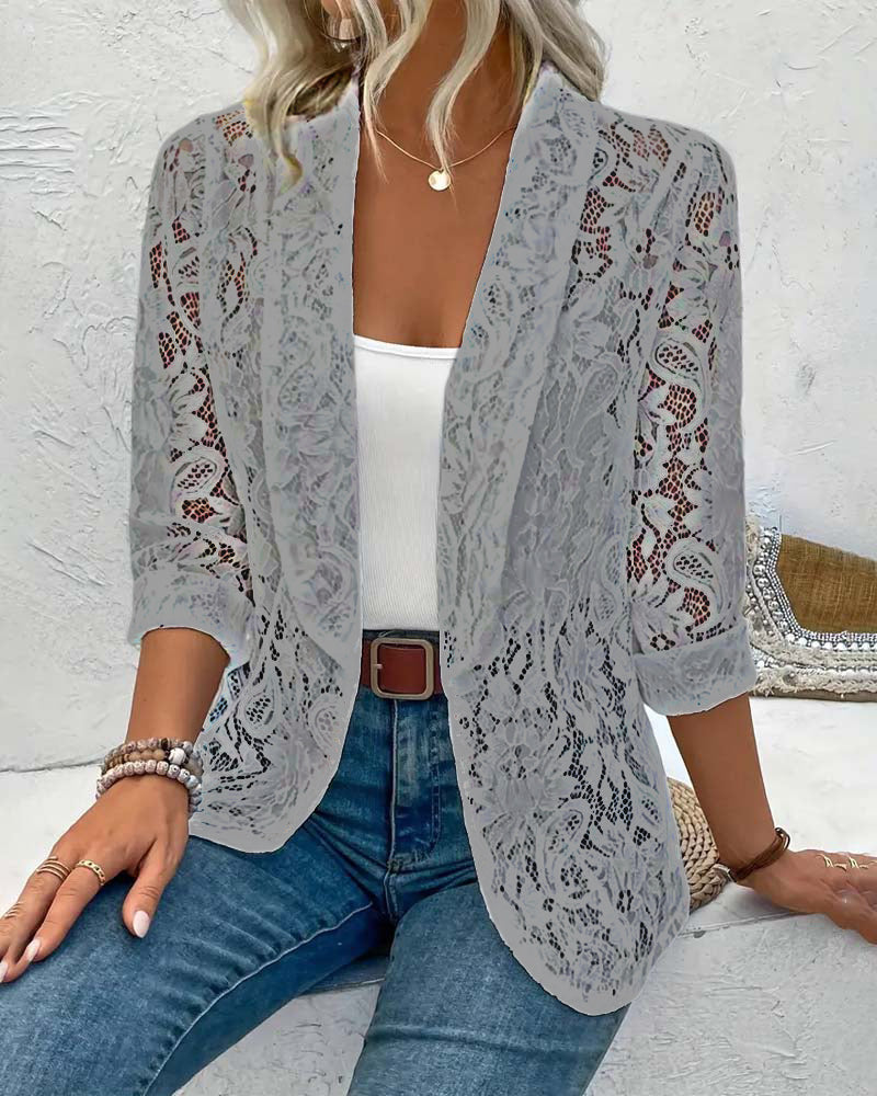 Dames Kanten Blazer Elegante Jas