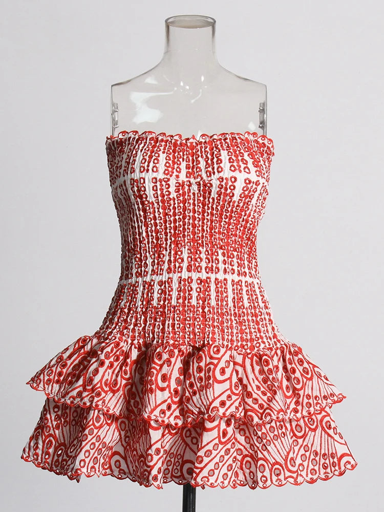 Mini Feestjurk Strapless Trendy Jurk voor Vrouw