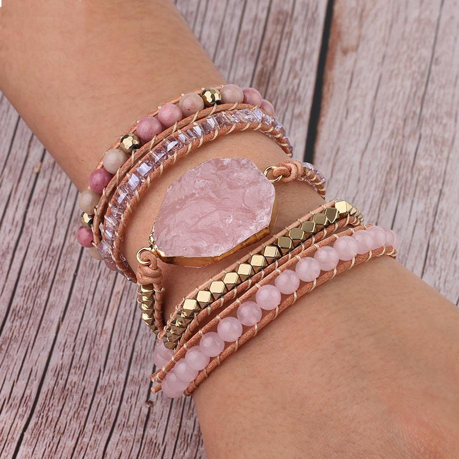 Rozenkwarts Armband Goud Gelegenheidssieraden