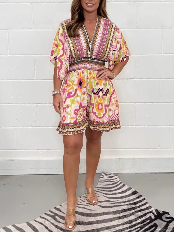 Plus Size Playsuit Vintage Stijl Mode Jurk