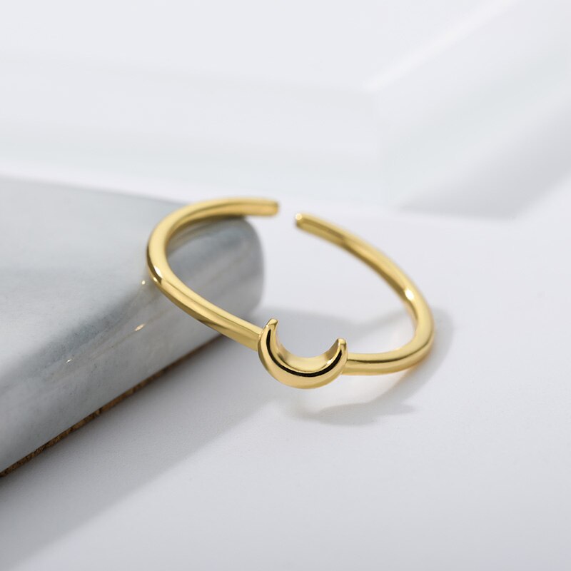 Elegante Halvemaan Ring Zilver Kleine Nova