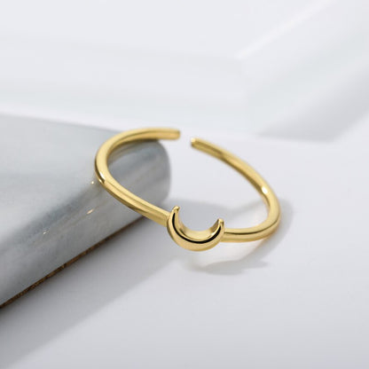 Elegante Halvemaan Ring Zilver Kleine Nova