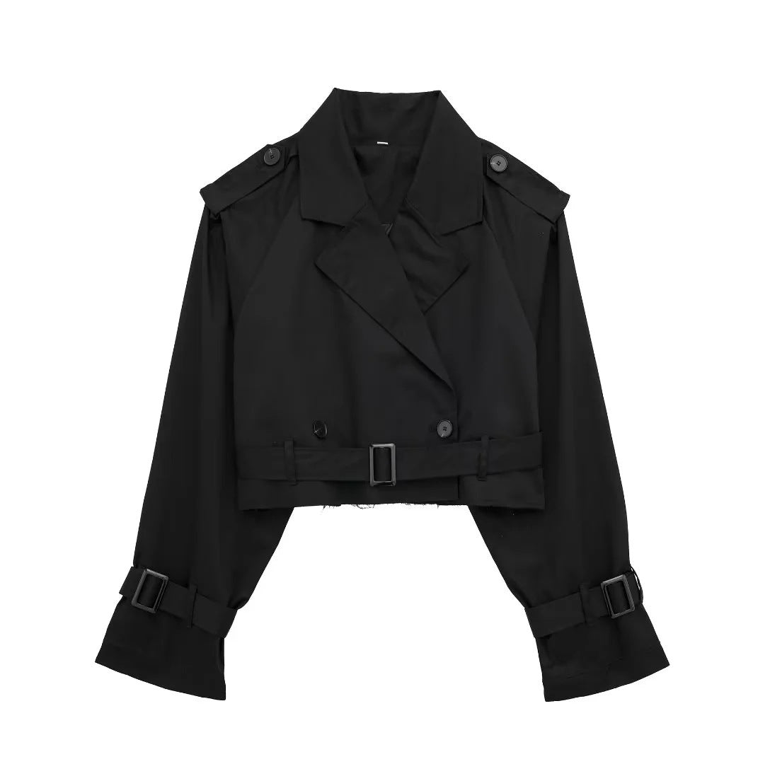 Korte Trenchcoat Dames Waterdicht Elegant